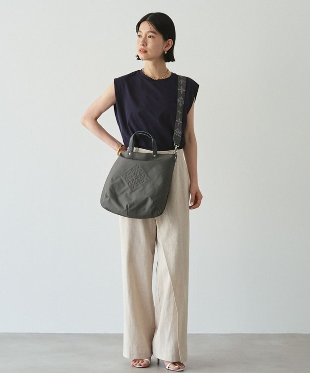 russet 《トートバッグ人気NO.1モデル》スリム2WAYトートバッグ <ナイロン>(CE-1404-WEB) Gray