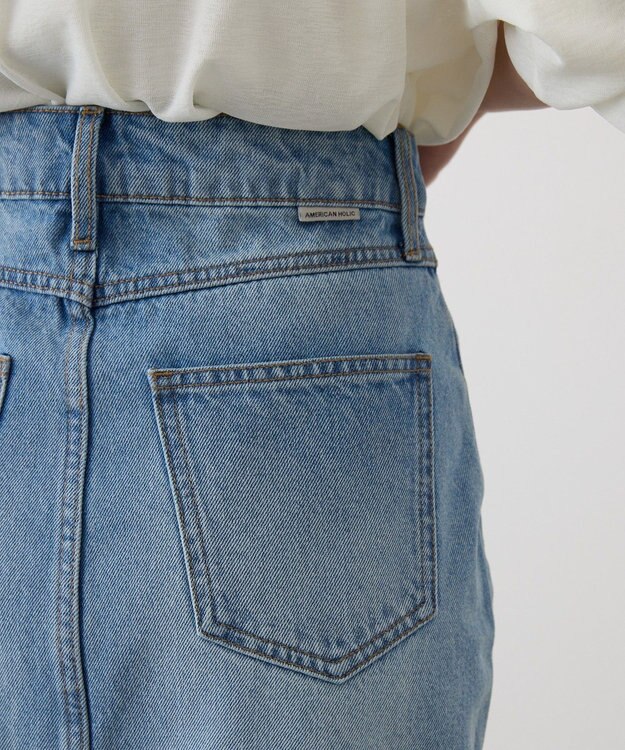 AMERICAN HOLIC リメイクデザインスカート Light Indigo