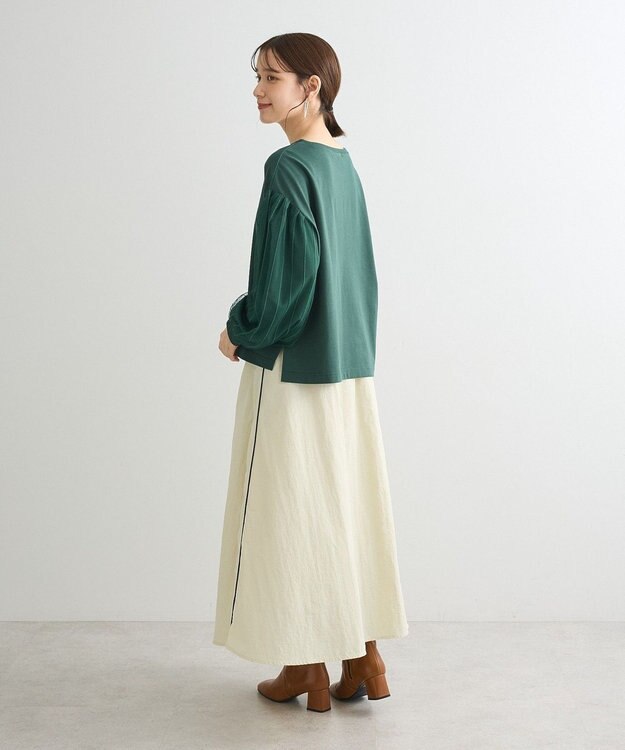 Green Parks 袖チュールドッキングプルオーバー Green