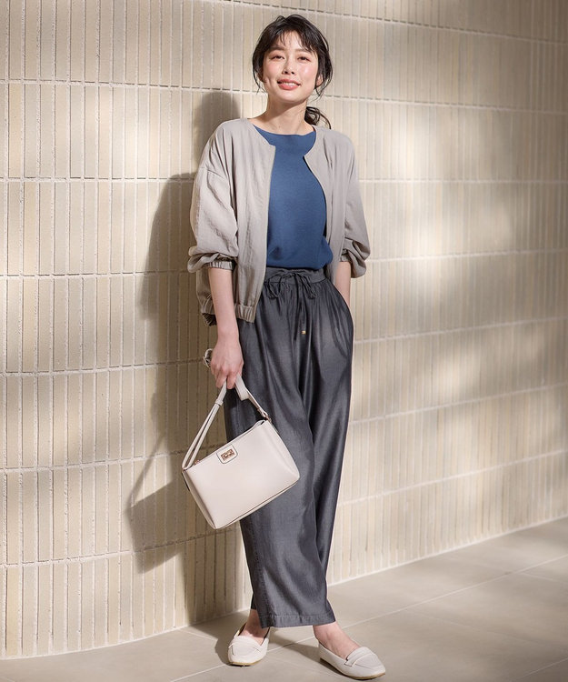 ANY 【手洗い可/UVケア】ノーカラーシアーブルゾン サンドベージュ