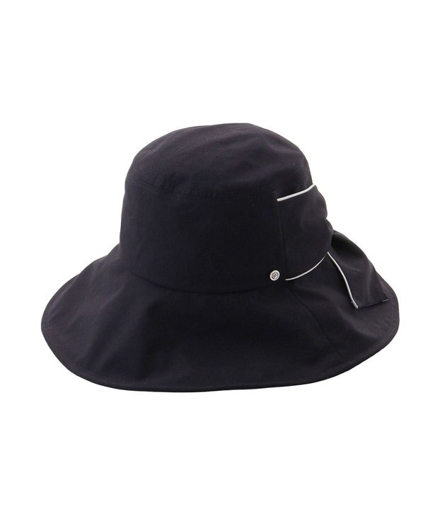 MOONBAT 【遮光100％/遮熱/UV】HIROKO KOSHINO(ヒロコ コシノ)遮光 ビッグリボンハット 帽子 広つば ゆったりMサイズ 手洗い可能/サイズ調整可能/日本製 ディープブルー