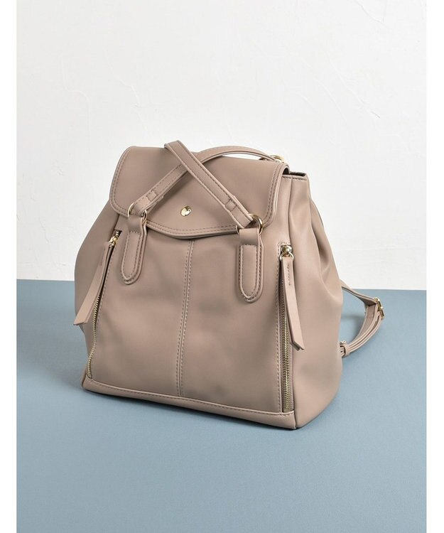 LA BAGAGERIE 【MONICA】フェイクレザー2WAYリュック グレージュ