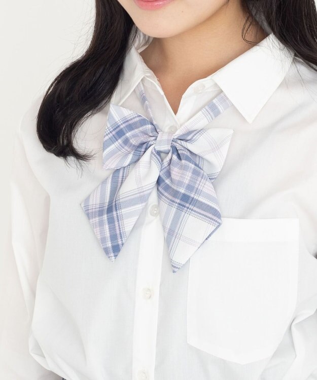 WEGO 【SCHOOLITEM】チェックスクールリボン ホワイトチェック2