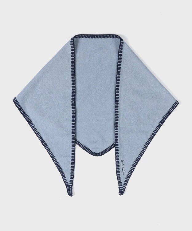Paul Smith ブランケットステッチ トライアングル スカーフ ブルー