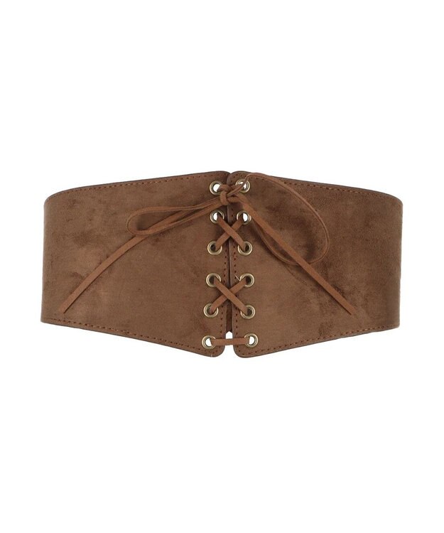 UNBILLION カシュネ cache nez / フェイクスエード編み上げベルト ブラウン