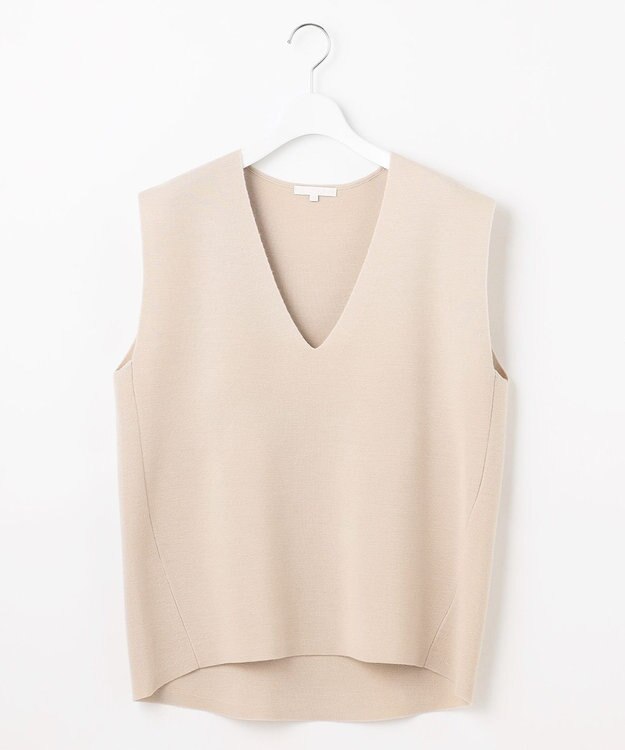 自由区 S 【セットアップ対応・洗える】ウールミラノニット ベスト ベージュ