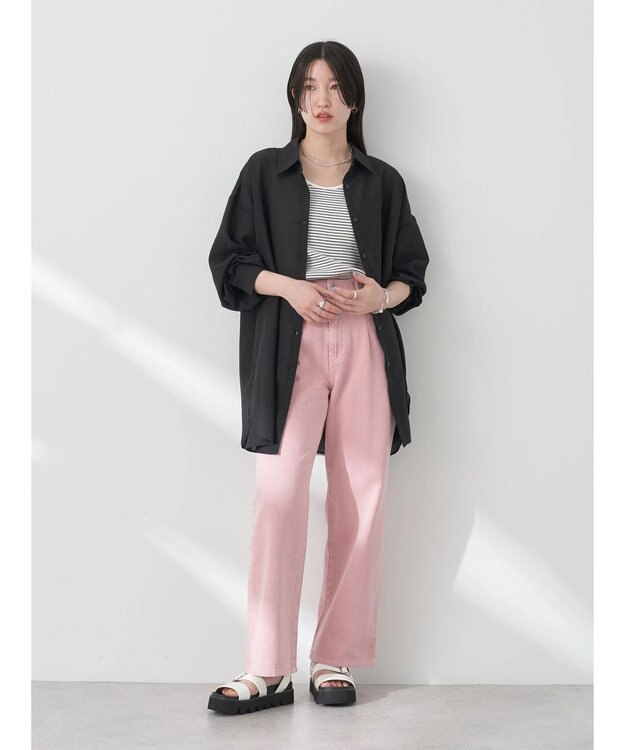 earth music&ecology シアーボーイズライクシャツ Off White