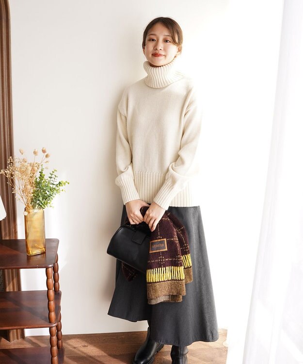 nitorito 【UNISEX】stamp チェック柄 3WAY ストール brown