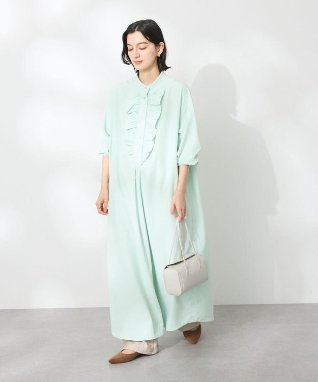 CRAFT STANDARD BOUTIQUE デシンフリルワンピース Green