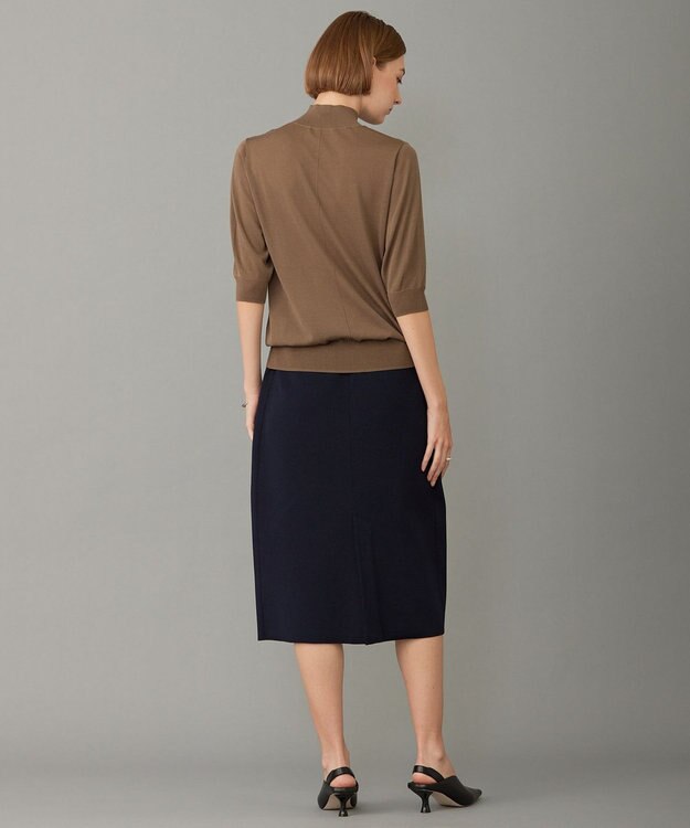 ICB 【洗える】 ウールアセテートハイゲージ ハイネックプルオーバー モカ系