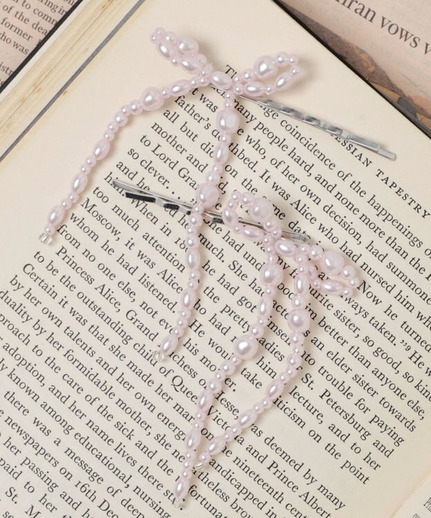 WEGO 【2点セット】L2Pビーズリボンピン ライトピンク