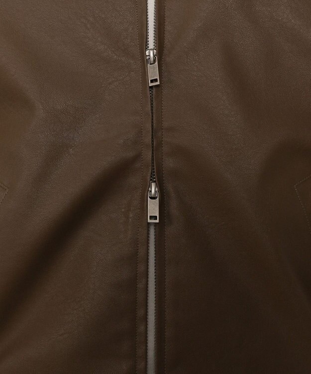 WEGO PUダブルZIPブルゾン ブラウン