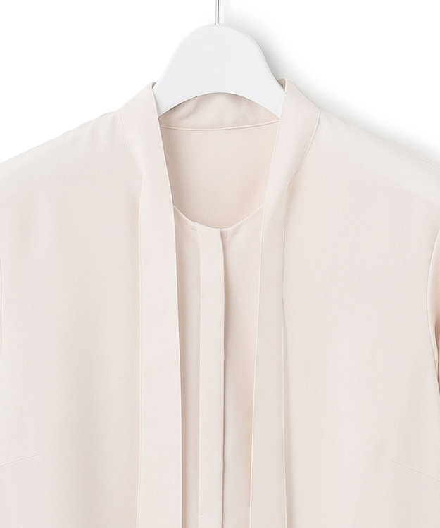 23区 【洗える】ジョーゼット ボウタイ ブラウス ピンク系