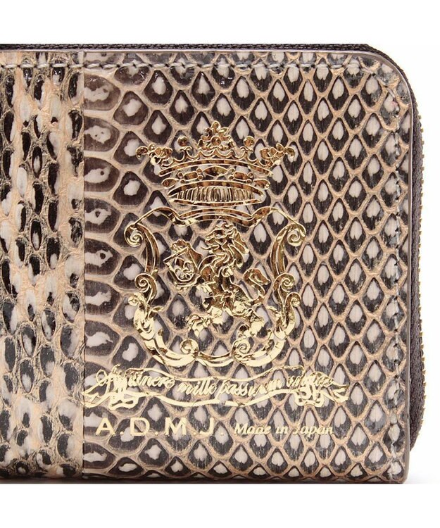 A.D.M.J. 【スネークレザー】スモールウォレット カリナータナチュラル