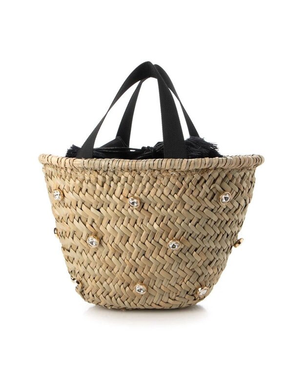 UNBILLION kakatoo ビジュー付きカゴバッグ ブラック