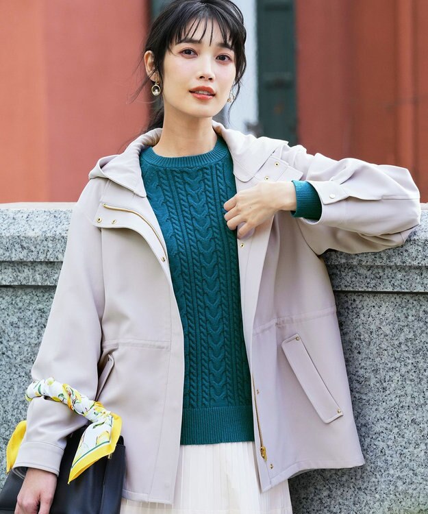 ANY SIS ケーブル ニット プルオーバー ダークグリーン