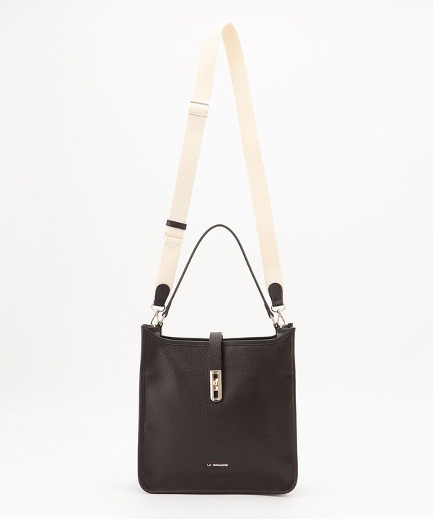 LA BAGAGERIE スクエアレザー2WAYショルダーバッグ ブラック