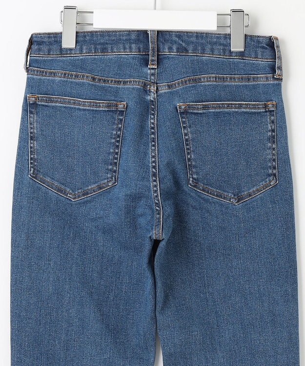 J.PRESS LADIES 【洗える】BASIC STRETCH DENIM ストレート パンツ ダルブルー系
