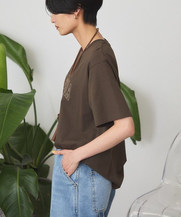 AMERICAN HOLIC 【マルチ機能】カレッジロゴＴシャツ Brown