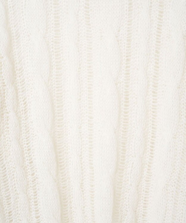 WEGO ケーブルメッシュメランジニット ホワイトアイボリー