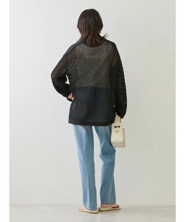 AMERICAN HOLIC 透かし編みニットカーディガン Black