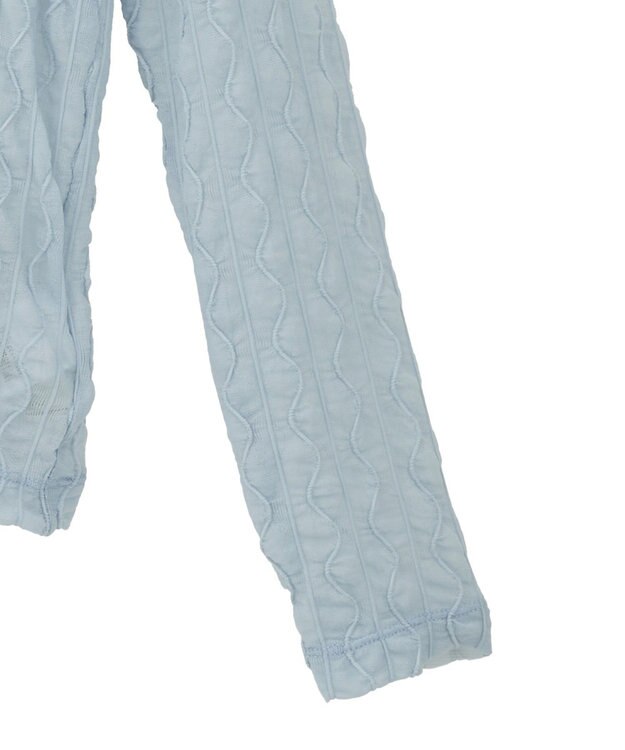 earth music&ecology ハイネックシアーうねうねプルオーバー Light Blue