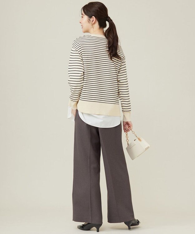 ANY SIS 【洗える】シャツコンビレイヤード カットソー オフ