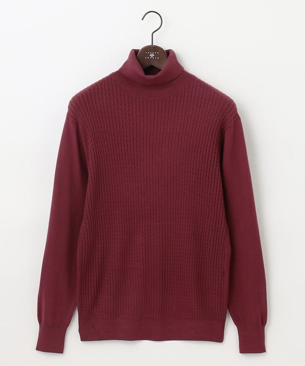 JOSEPH ABBOUD 【チクチクしないタートルネック/イージーケア/3シーズン対応】 コンフォート タートルネック セーター ワイン系