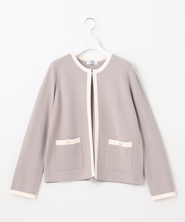 J.PRESS LADIES S 【WEB限定カラーあり・洗える】TRIM RAYON STRETCH カーディガン ベージュ系