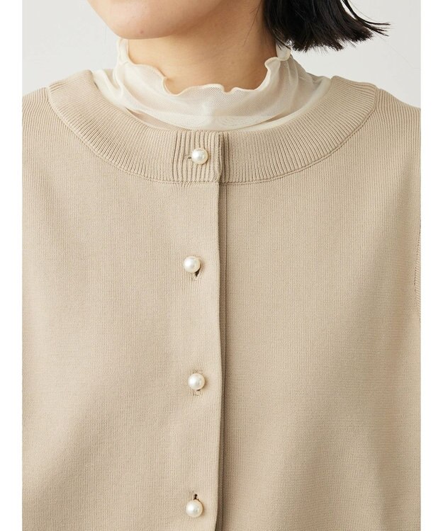 Green Parks ・ｆｕｒｒｙ　ｒａｔｅ２ｗａｙかる~いニットカーデ Light Beige