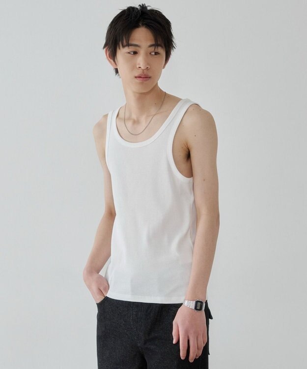 WEGO コットンリブタンクトップ ホワイト
