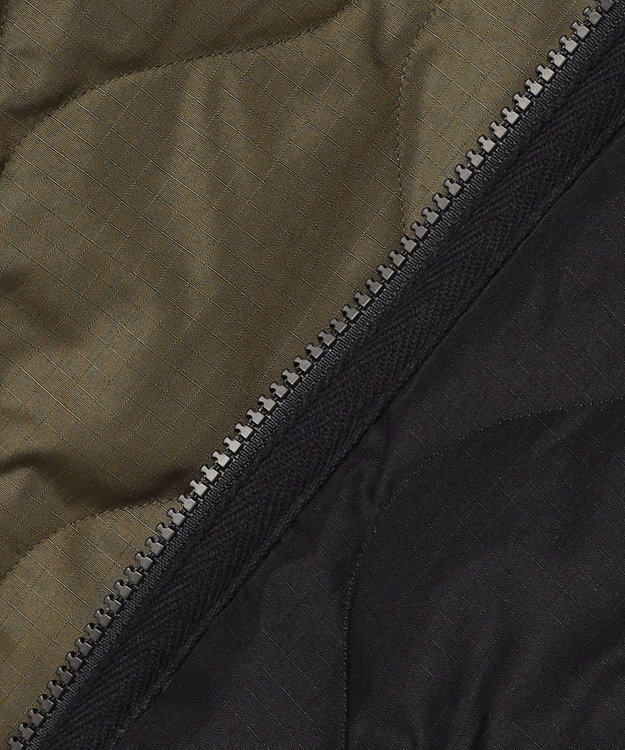 UNFILO 【120-150cm】TAION ミリタリーZIP Vネック ダウンジャケット(UNISEX) ブラック