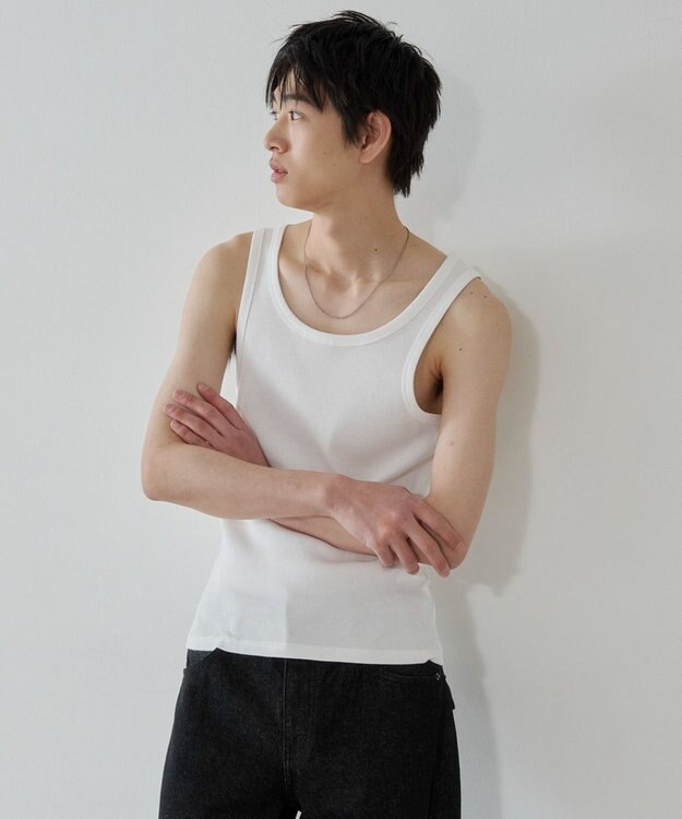 WEGO コットンリブタンクトップ ホワイト