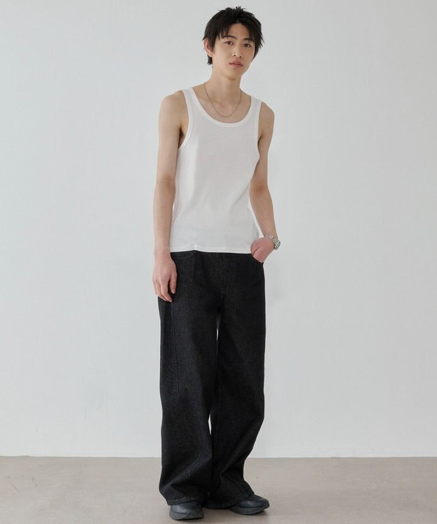 WEGO コットンリブタンクトップ ホワイト