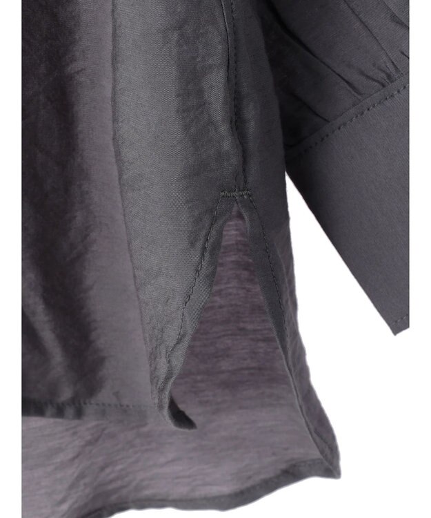 Green Parks バンドカラーシアーシャツ Charcoal Gray