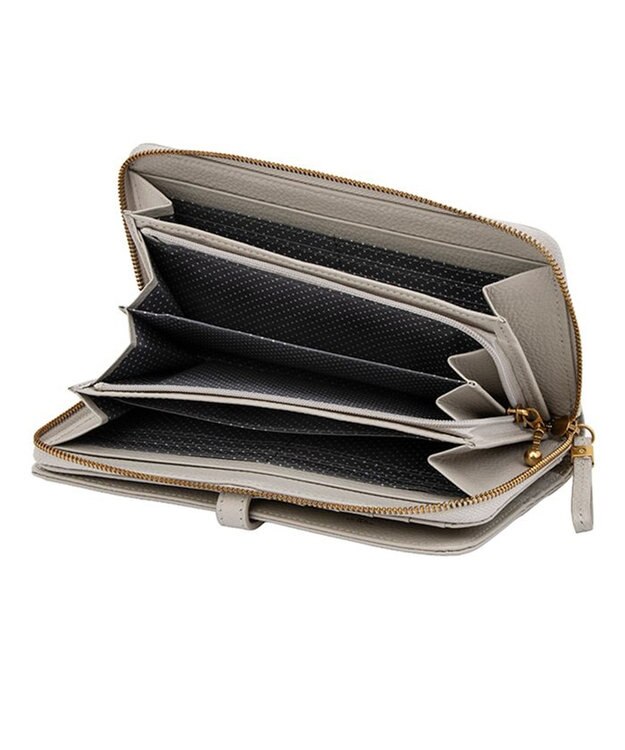 LANVIN en Bleu リュバン ラウンド長財布 ベージュ