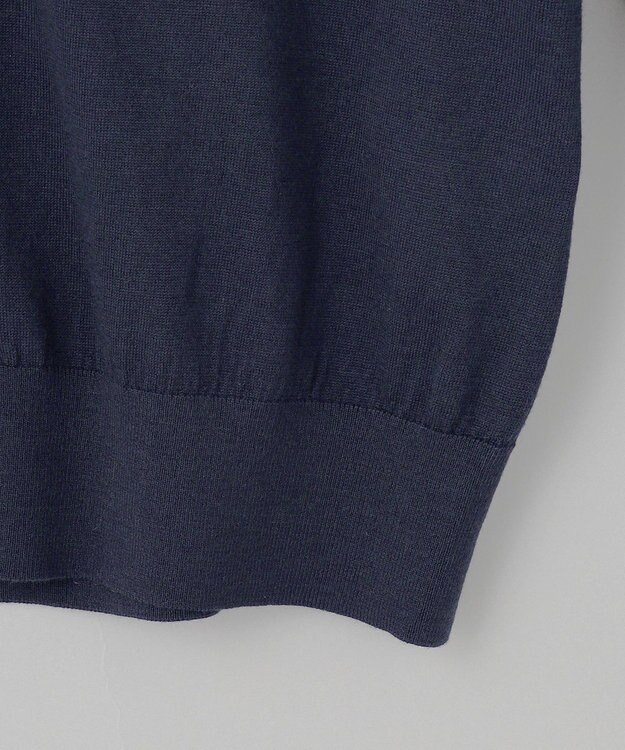 GOTAIRIKU 体温調整に【洗える/チクチクしにくい/ピリングしにくい】イタリア糸 ハイゲージ カーディガン_WOOL100% ネイビー系