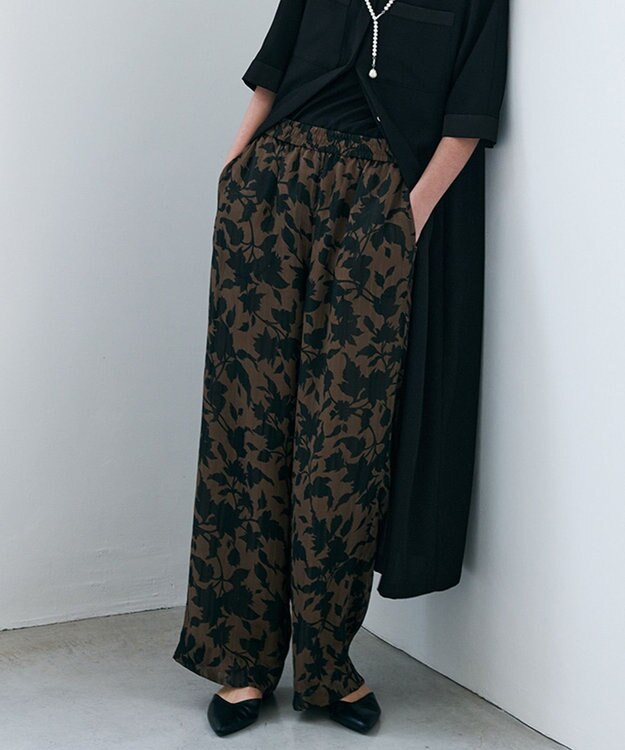 ICB 【30th ANNIVERSARY】 アーカイブフラワープリント ワイドパンツ バーントアンバー×ブラック