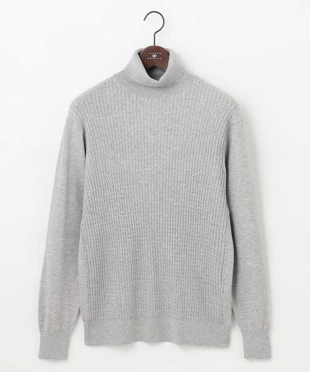 JOSEPH ABBOUD 【チクチクしないタートルネック/イージーケア/3シーズン対応】 コンフォート タートルネック セーター ライトグレー系