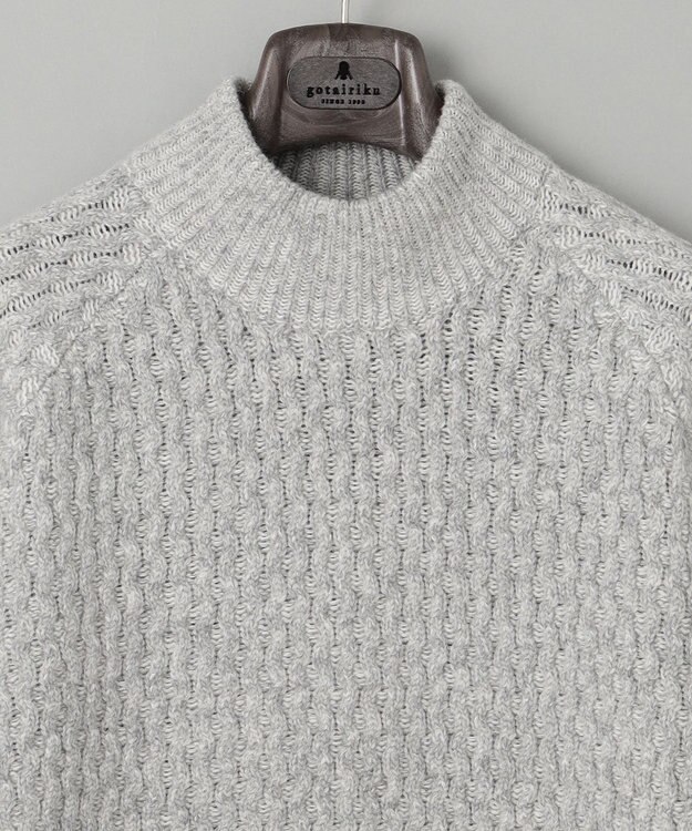 GOTAIRIKU 【LANEROSS】ミドルゲージモックネック ニット ライトグレー系8