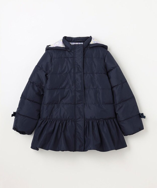 ANY KIDS 【洗濯機OK】中綿リボンコート ネイビー