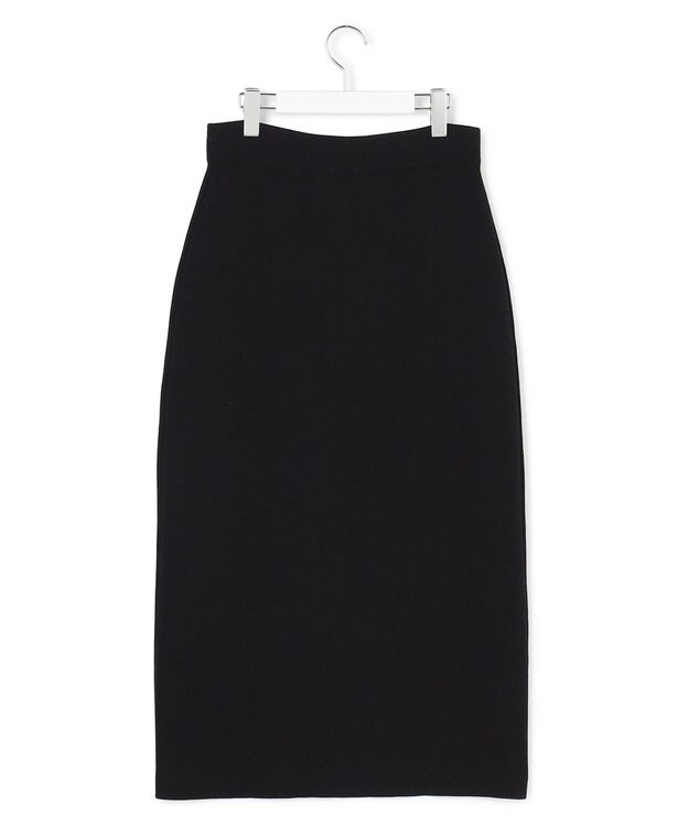 ICB L 【先行予約】コットンポリエステルスムース ニットスカート ブラック