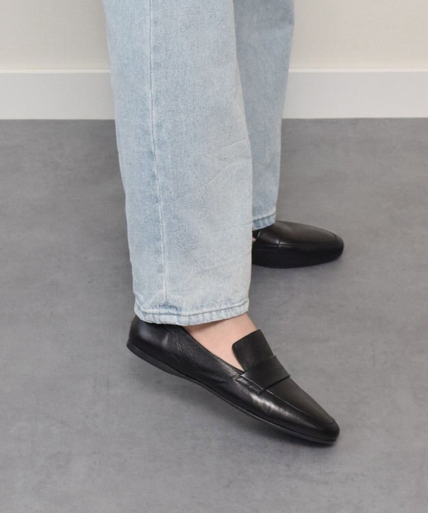 INTER-CHAUSSURES 【FABIO RUSCONI】モカデザインレザーシューズ ブラック