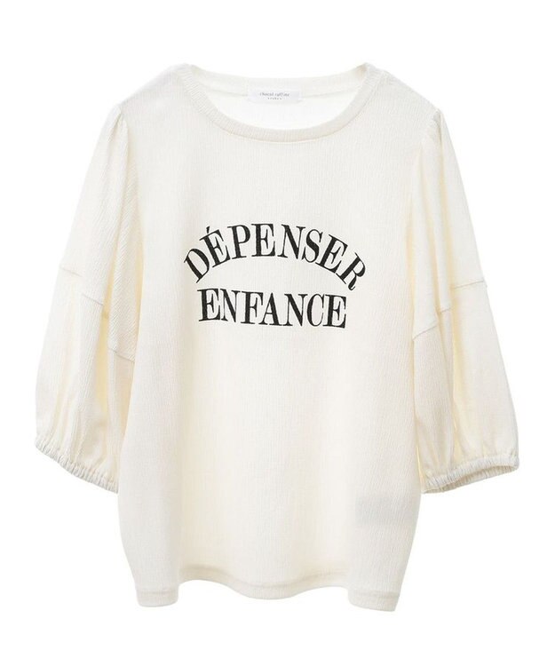 Green Parks ランタンスリーブ表面カットロゴプルオーバー Ecru