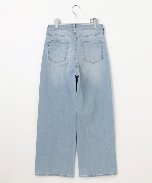 J.PRESS LADIES 【洗える】BASIC STRETCH DENIM ワイド ストレート デニム ブリーチ系