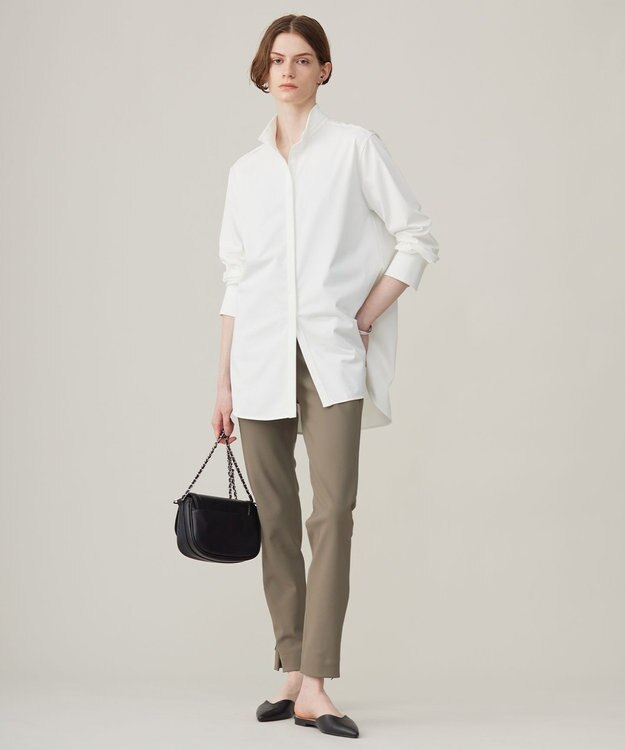 ICB L 【洗える】 テックストレッチ レギンスパンツ スレートカーキ系