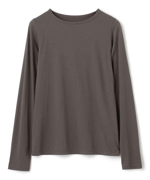 uncrave アルビニスタシフォン ボートネック カットソー（uncrave STANDARD） チャコールブラウン