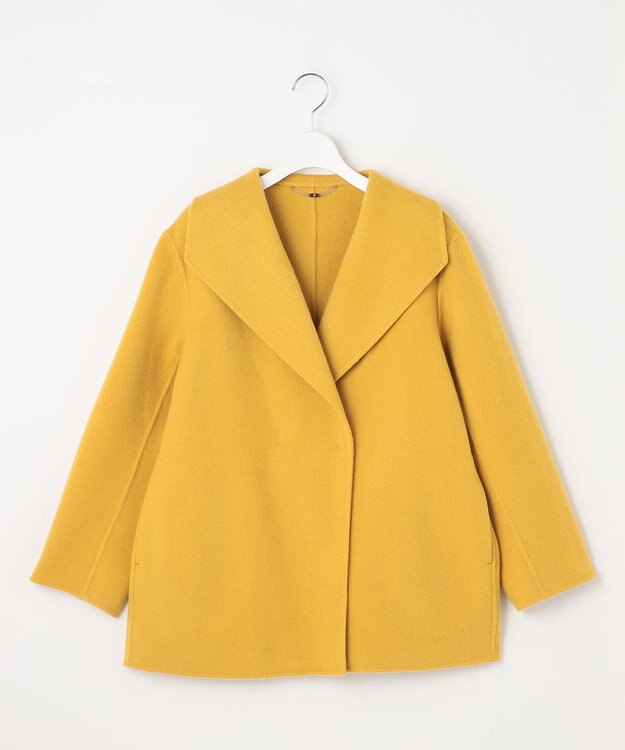 自由区 S ウールリバーショート コート イエロー