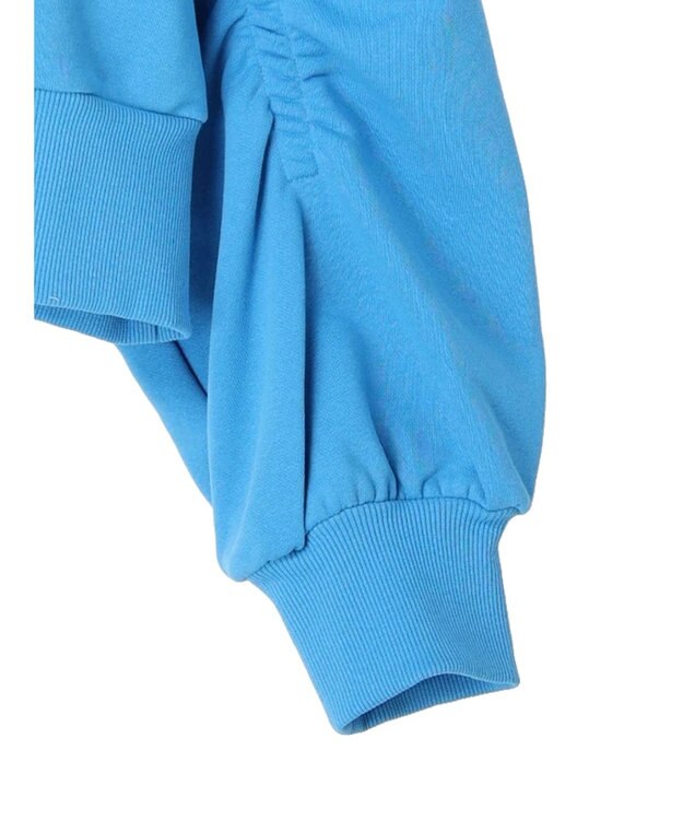 earth music&ecology クルーネック袖シャーリングスウェット Light Blue