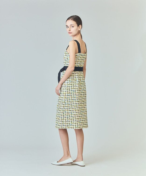 GRACE CONTINENTAL チュールヤーンツイードワンピース イエロー